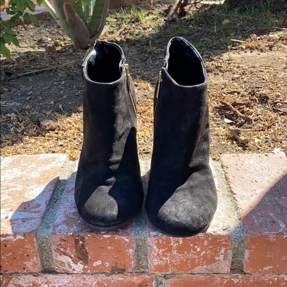 Black suede ankle boots